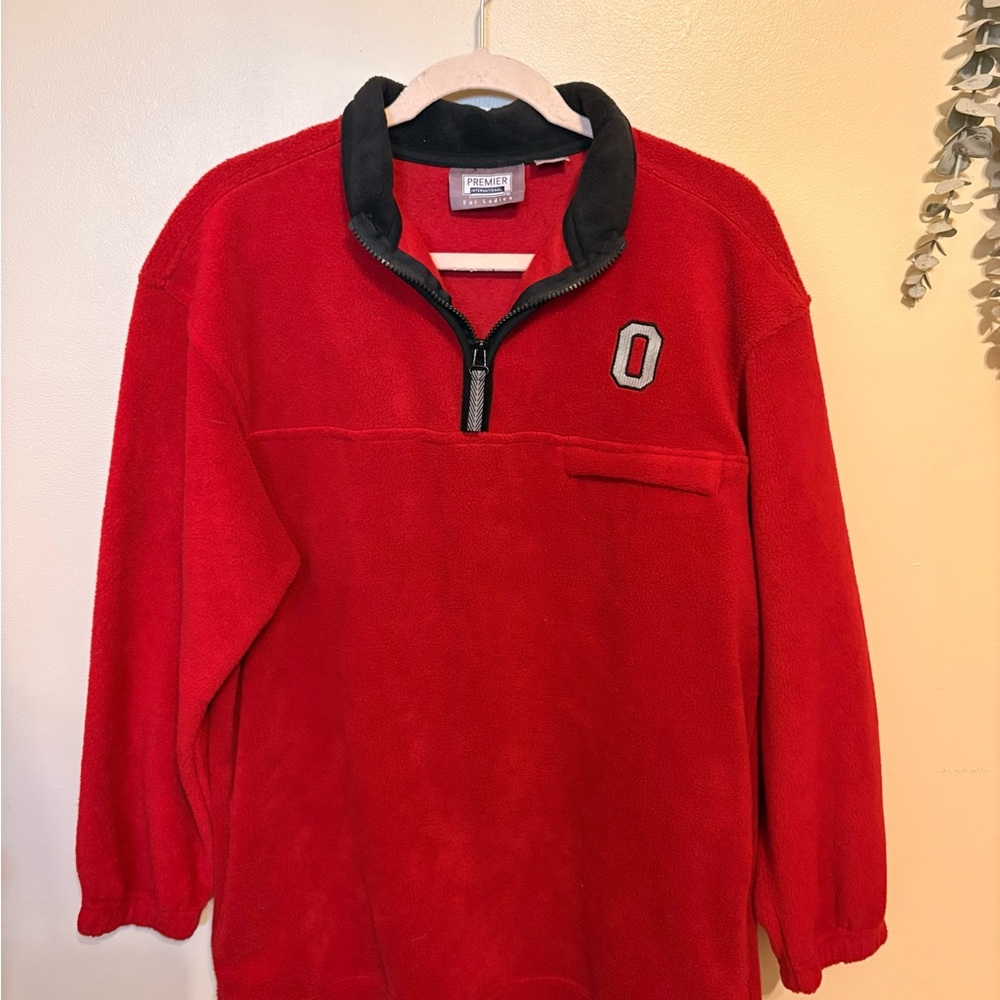 Ohio State Red and Black Women's Pullover Top